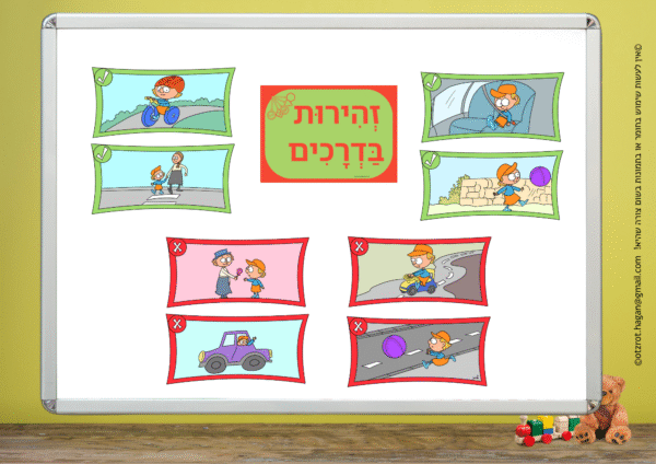 קיר תוכן זהירות בדרכים-לבנות!